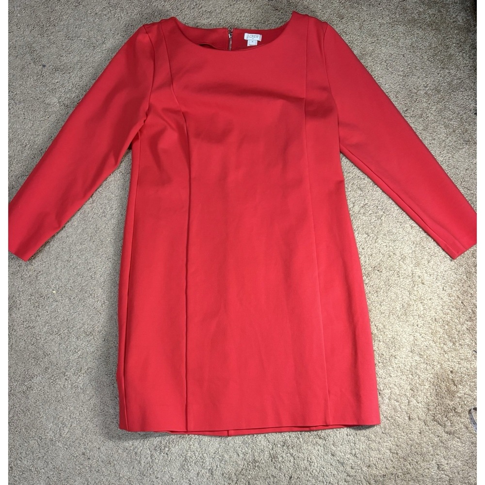 J. Crew Mini Dress Woman Medium Red Long Sleeve F5086 Festive